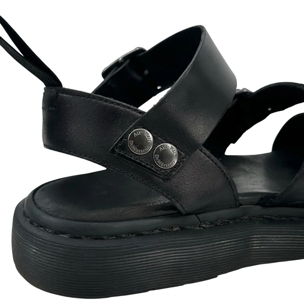 Dr. Martens Gryphon Black Leather Platform Sandals sz 10 Men’s